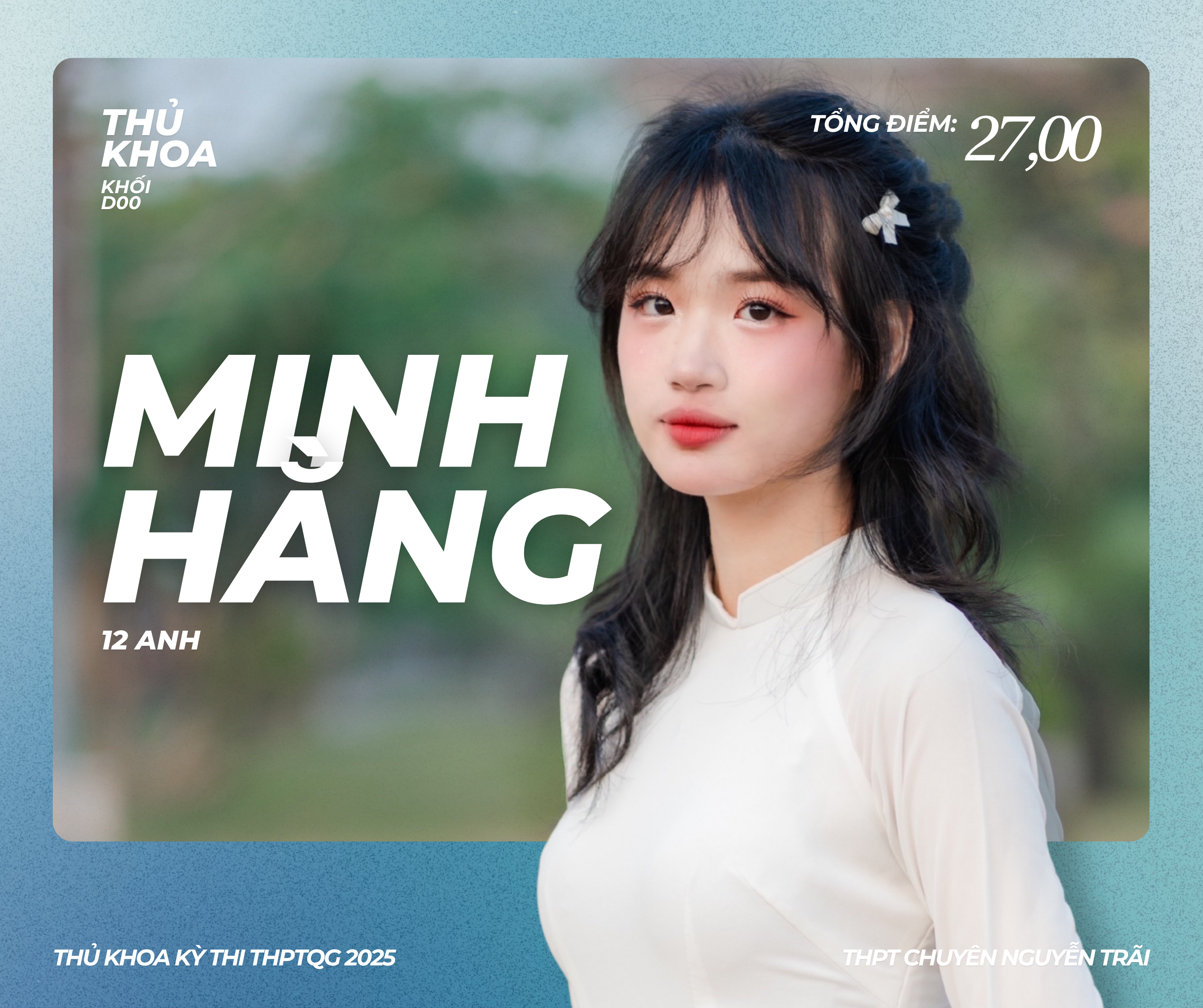 Lộ diện các thủ khoa trong kỳ thi THPT của trường niên khóa 2024-2025